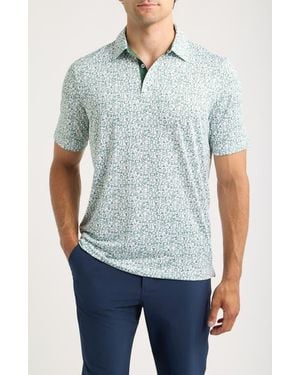 Johnston & Murphy Xc+ Game Day Multisport Print Performance Polo - Blue