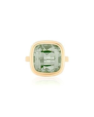 Goshwara Manhattan Cushion Cut Topaz Cocktail Ring - Green