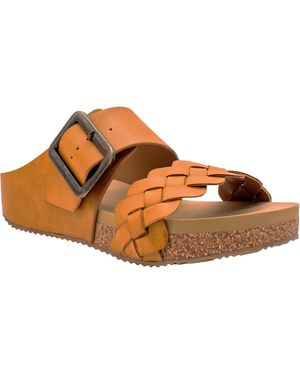 Volatile Morel Two-Strap Wedge Sandal - Brown