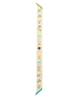 Kate Spade Scribble Silk Skinny Scarf - Metallic