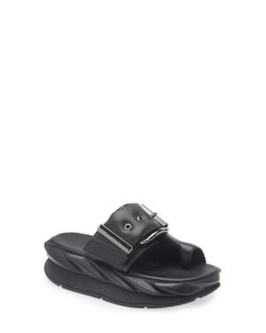 4Ccccees Mellow Glow Toe Loop Platform Sandal - Black