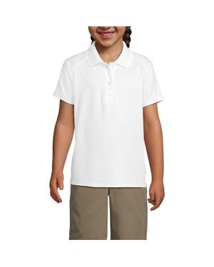 Lands' End School Uniform Girls Short Sleeve Feminine Fit Rapid Dry Polo Shirt - White