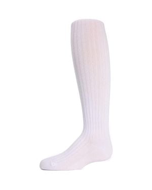 Memoi Kid's Ribbed Cotton Sweater Tights - Purple
