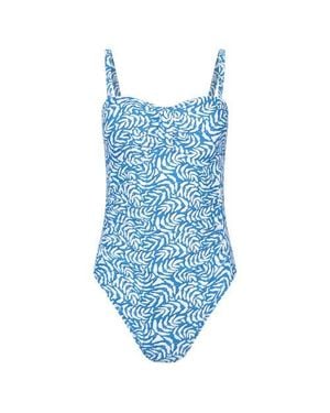 Mountain Warehouse Resort Printed Tummy Control One Piece Bathing Suit - Blue