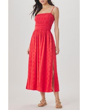 Splendid Kenzie Eyelet Sleeveless Maxi Dress - Red