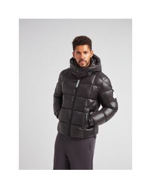 Jacket Ez Boxed Hooded Racer Puffer Jacket - Black
