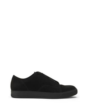 Lanvin Dbb1 Suede Zip Sneakers - Black