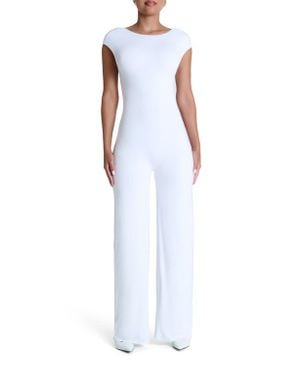 Naked Wardrobe Smooth Open Back Jumpsuit - White