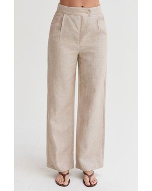Crescent Linen Wide Leg Pants - Natural