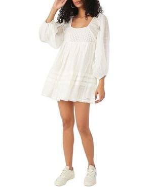 Free People Ari Long Sleeve Minidress - White