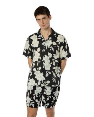 Onia Air Linen Convertible Vacation Shirt - Black