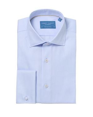 Robert Talbott Reynolds French Cuff Herringbone Contemporary Fit Shirt - Blue