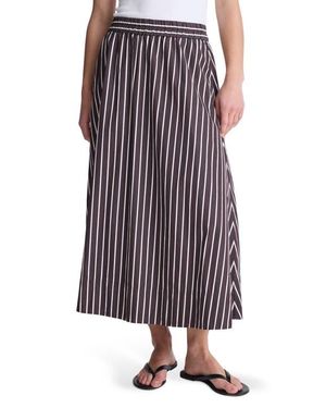 Madewell Stripe Cotton Poplin A-Line Midi Skirt - Multicolor