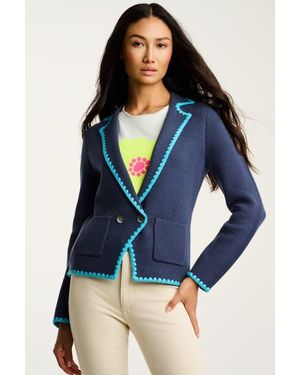 Lisa Todd Stitchy Knit Blazer - Blue