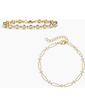 Electric Picks Showgirl Bracelet Set Of 2 - Metallic