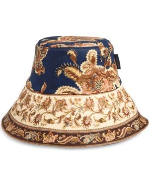 Zimmermann Paisley Reversible Linen Bucket Hat - Blue