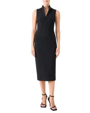Akris Punto Sleeveless Ottoman Knit Sheath Dress - Black