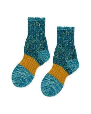 Hansel From Basel Pixie Dapple Cotton & Wool Blend Crew Socks - Blue