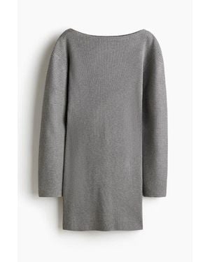 H&M Rib-Knit Dress - Gray