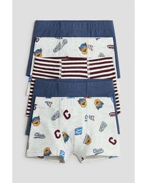 H&M 5-Pack Cotton Boxer Briefs - Blue