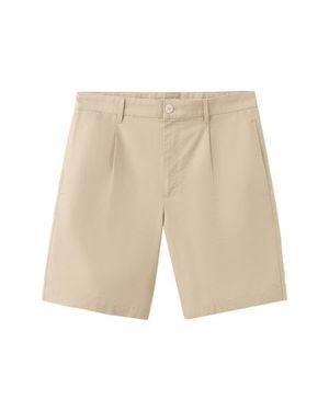 Mango Pleat Front Bermuda Shorts - Natural