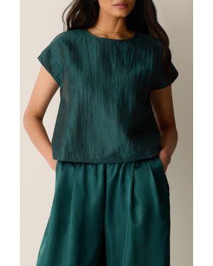 Eileen Fisher Round Neck Square Top - Green