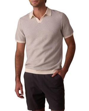 The Normal Brand Robles Bird's Eye Polo - Gray