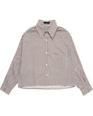 DELUC Lance Check Print Cotton Poplin Shirt - Gray