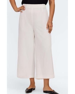 Foxcroft Arlette Wide Leg Crop Crepe Pants - White