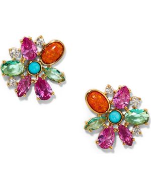 Nadri Frieda Floral Stud Earrings - Pink