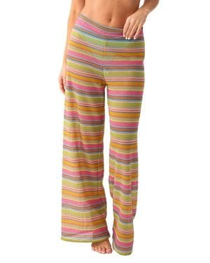 PQ Swim Meg Stripe High Waist Cover-Up Pants - Multicolor