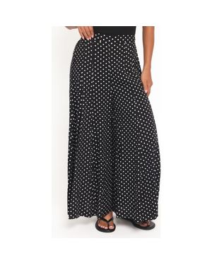 Petal & Pup Neveah Polka Dot Wide Leg Pants - Black