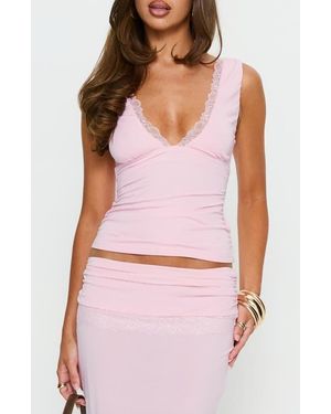 Princess Polly Zespri Lace Jersey Top - Pink