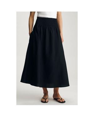 Mavi Smocked Flare Maxi Skirt - Blue