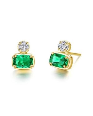 Lafonn Regal Cushion Cut Simulated Diamond Stud Earrings - Green