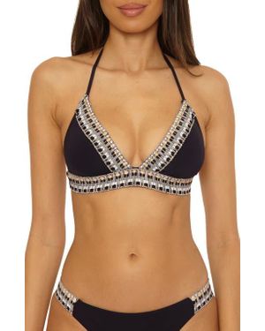 Becca Fiesta Halter Bikini Top - Black