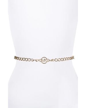 MICHAEL Michael Kors Logo Chain Belt - White