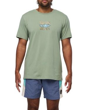 Maui & Sons Shark Surf Graphic T-Shirt - Green