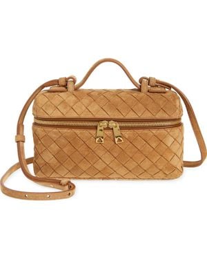 Bottega Veneta Bang Bang Intrecciato Suede Vanity Case - Brown