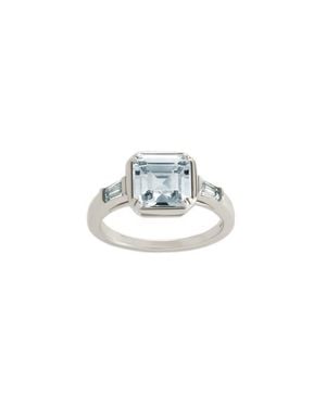 Sterling Forever Asscher-Cut Cubic Zirconia Ring - Metallic