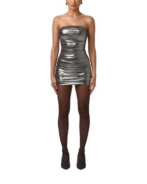Naked Wardrobe Mirror Metallic Strapless Body-Con Minidress - Black