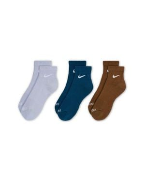 Nike Dri-Fit Everyday Plus 3-Pack Cushioned Training Ankle Socks - Blue