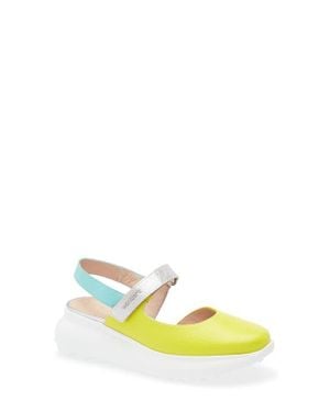Wonders Zaire Slingback Wedge Sneaker - Yellow
