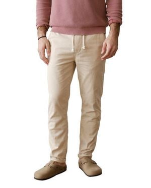 Marine Layer Saturday Stretch Cotton Drawstring Beach Pants - Natural