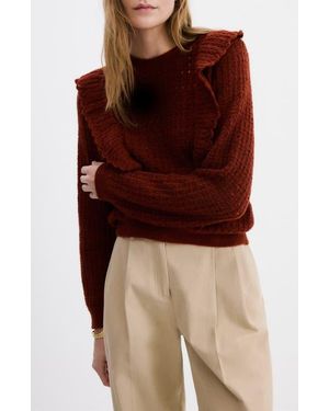 Mango Openwork Sweater - Red