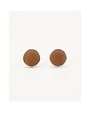 Knottery & Co Twill Silk Cufflinks - Brown