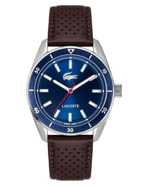 Lacoste Boston Leather Strap Watch, 39Mm - Blue