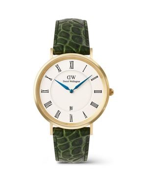 Daniel Wellington Classic Roman Numerals Leather Strap Watch, 40Mm - Metallic
