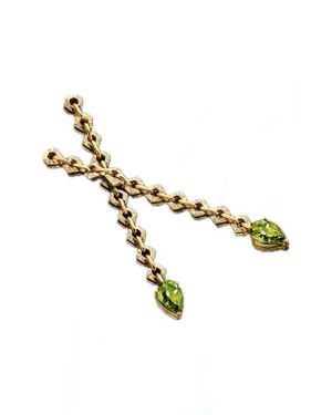 DRIES CRIEL Diamond-Adorned Tourmaline Linear Drop Earrings - Metallic