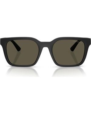 Emporio Armani 56Mm Square Sunglasses - Brown